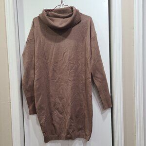NWOT Light brown super cozy sweater dress with turtle neck